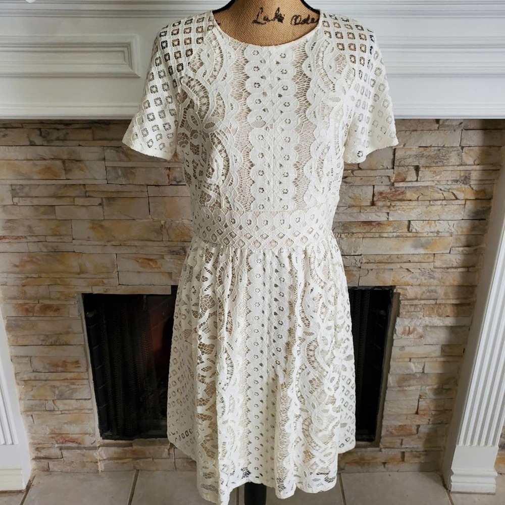 Antonio Melani white lace summer beach dress size 8
